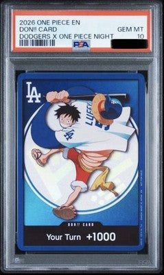 PSA 10 Luffy DON!! Card Dodgers x One Piece Night 2026 English Promo Card