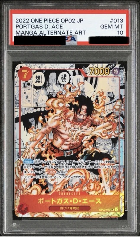 PSA 10 Portgas D. Ace SR-SP [OP02-013] - Paramount War One Piece Card