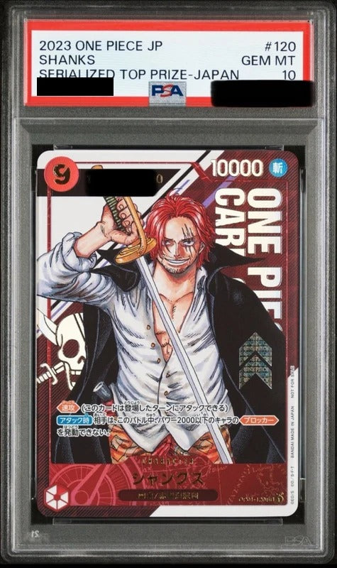 PSA 10 Shanks SEC [120] - One Piece Promotion Cards (OP01) - Serial Numbered Flagship Battle Prize One Piece Card