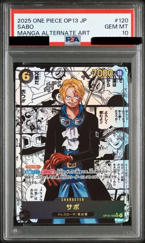 PSA 10 Sabo Secret Rare, Manga Alt Art [OP13-120] - Carrying on His Will One Piece Card