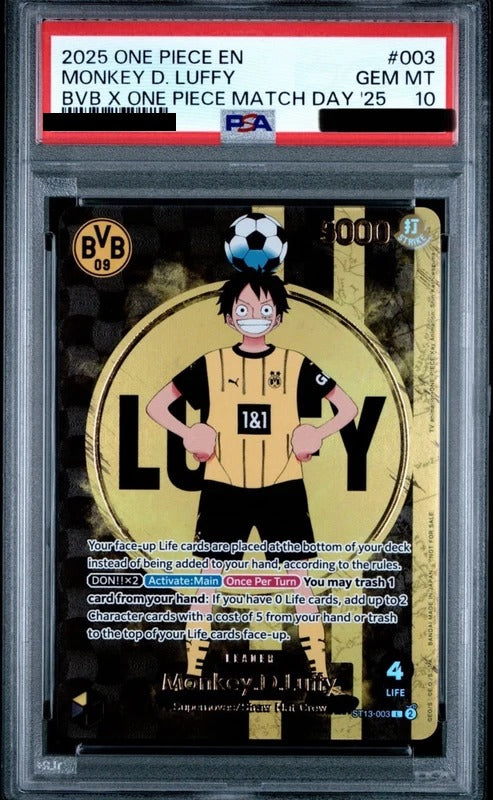 PSA 10 Monkey D. Luffy Leader [ST13-003] - One Piece Promotion Cards (ST13) - BVB Match Day Promo One Piece Card
