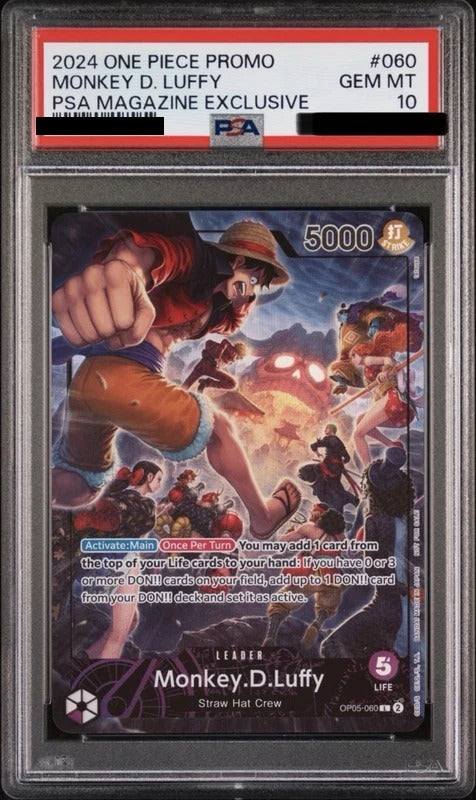 PSA 10 Monkey D. Luffy Promo [OP05-060] - One Piece Promotion Cards - PSA Exclusive Collab Promo One Piece Card