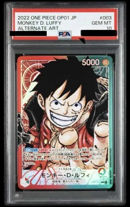 PSA 10 Monkey D. Luffy L-P [OP01-003] - Romance Dawn One Piece Card