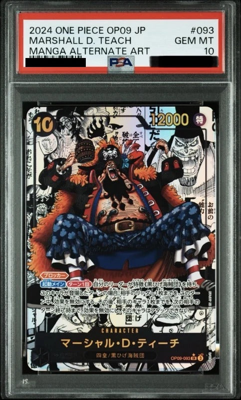 PSA 10 Marshall D. Teach Super Rare Special, Manga Parallel [OP09-093] - Emperors in the New World One Piece Card