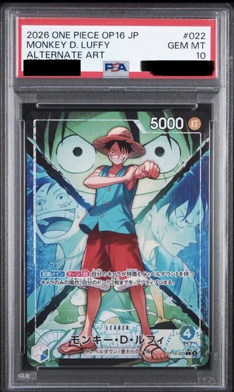 PSA 10 Monkey D. Luffy Leader Parallel [OP16-022] - The Time of Decisive Battle One Piece Card